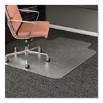 Deflecto RollaMat Frequent Use Chair Mat, Med Pile Carpet, Flat, 36 x 48, Lipped, Clear view 4