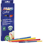 Prang Sharpened Watercolor Pencils, Red, Orange, Yellow, Green, Blue, Violet, Light Blue, Black, Brown, White Lead, 10/Pack view 2