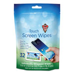 Falcon Safety Touch Screen Wipes, 5 x 7.75, 32 Individual Foil Packets orginal image