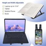 First-Base Portable and Adjustable Laptop/Tablet Stand, Notebook, Tablet, Cell Phone Support, Aluminum Alloy, Black view 1