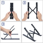 First-Base Portable and Adjustable Laptop/Tablet Stand, Notebook, Tablet, Cell Phone Support, Aluminum Alloy, Black view 4