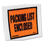 ShurTech Brands LLC Packing List Envelopes, Top-Print Front: Packing List/Invoice Enclosed, 4.5 x 5.5, Clear/Orange, 500/Box view 1