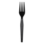Dixie Plastic Cutlery, Heavyweight Forks, Black, 1,000/Carton orginal image
