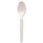 Dixie Plastic Cutlery, Heavyweight Teaspoons, White, 100/Box view 1