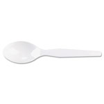 Dixie Plastic Cutlery, Heavy Mediumweight Teaspoons, White, 100/Box orginal image