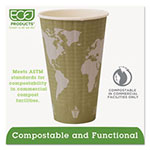 Eco-Products World Art Renewable and Compostable Insulated Hot Cups, PLA, 16 oz, 40/Packs, 15 Packs/Carton view 2