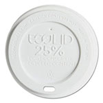 Eco-Products EcoLid 25% Recy Content Hot Cup Lid, White, F/10-20oz, 100/PK, 10 PK/CT view 2