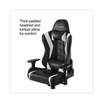 Emerge Vartan Bonded Leather Gaming Chair, Supports Up to 275 lbs, White/Black Seat, White/Black Back, Black Base view 1