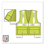 Ergodyne GloWear 8220Z Class 2 Standard Mesh Zipper Vest, Polyester, 2X-Large/3X-Large, Lime view 3