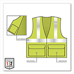 Ergodyne GloWear 8225Z Class 2 Standard Solid Vest, Polyester, Lime, Small/Medium view 1