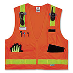 Ergodyne GloWear 8250ZHG Class 2 Hi-Gloss Surveyors Zipper Vest, Polyester, Small/Medium, Orange view 2