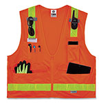 Ergodyne GloWear 8250ZHG Class 2 Hi-Gloss Surveyors Zipper Vest, Polyester, 2X-Large/3X-Large, Orange view 2