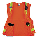 Ergodyne GloWear 8250ZHG Class 2 Hi-Gloss Surveyors Zipper Vest, Polyester, 2X-Large/3X-Large, Orange view 3