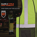 Ergodyne GloWear 8210Z Hi-Vis Class 2 Mesh Vest, 2X-Large to 3X-Large, Lime view 1