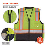 Ergodyne GloWear 8251HDZ Class 2 Two-Tone Hi-Vis Safety Vest, Small to Medium, Lime view 3
