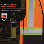Ergodyne GloWear 8251HDZ Class 2 Two-Tone Hi-Vis Safety Vest, 2X-Large to 3X-Large, Orange view 2