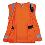 Ergodyne GloWear 8249Z-S Single Size Class 2 Economy Surveyors Zipper Vest, Polyester, Large, Orange view 1