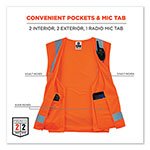 Ergodyne GloWear 8249Z-S Single Size Class 2 Economy Surveyors Zipper Vest, Polyester, Large, Orange view 4