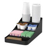 Mind Reader Trove Seven-Compartment Coffee Condiment Organizer, Black, 7 3/4 x 16 x 5 1/4 view 1