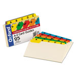 Oxford Manila Index Card Guides with Laminated Tabs, 1/5-Cut Top Tab, A to Z, 3 x 5, Manila, 25/Set view 1