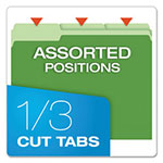 Pendaflex Colored File Folders, 1/3-Cut Tabs, Letter Size, Green/Light Green, 100/Box view 1