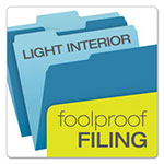 Pendaflex Colored File Folders, 1/3-Cut Tabs, Letter Size, Blue/Light Blue, 100/Box view 2