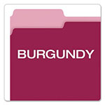 Pendaflex Colored File Folders, 1/3-Cut Tabs, Letter Size, Burgundy/Light Burgundy, 100/Box view 3