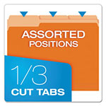 Pendaflex Colored File Folders, 1/3-Cut Tabs, Letter Size, Orange/Light Orange, 100/Box view 1