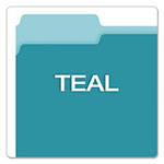 Pendaflex Colored File Folders, 1/3-Cut Tabs, Letter Size, Teal/Light Teal, 100/Box view 3
