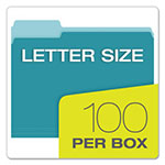 Pendaflex Colored File Folders, 1/3-Cut Tabs, Letter Size, Teal/Light Teal, 100/Box view 4
