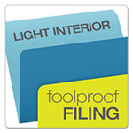 Pendaflex Colored File Folders, Straight Tab, Letter Size, Blue/Light Blue, 100/Box view 1