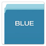 Pendaflex Colored File Folders, Straight Tab, Letter Size, Blue/Light Blue, 100/Box view 2