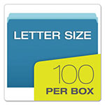 Pendaflex Colored File Folders, Straight Tab, Letter Size, Blue/Light Blue, 100/Box view 3