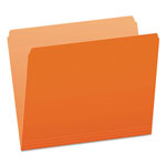 Pendaflex Colored File Folders, Straight Tab, Letter Size, Orange/Light Orange, 100/Box orginal image