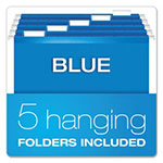 Pendaflex Desktop File w/Hanging Folders, Letter, Plastic, 12 1/4 x 6 x 9 1/2, Blue view 2