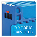 Pendaflex Desktop File w/Hanging Folders, Letter, Plastic, 12 1/4 x 6 x 9 1/2, Blue view 4