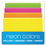 Oxford Ruled Index Cards, 3 x 5, Glow Green/Yellow, Orange/Pink, 100/Pack view 3