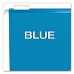 Pendaflex Colored Reinforced Hanging Folders, Letter Size, 1/5-Cut Tab, Blue, 25/Box view 2
