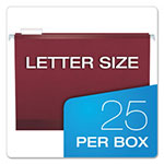 Pendaflex Colored Reinforced Hanging Folders, Letter Size, 1/5-Cut Tab, Burgundy, 25/Box view 4