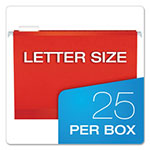 Pendaflex Colored Reinforced Hanging Folders, Letter Size, 1/5-Cut Tab, Red, 25/Box view 4