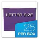 Pendaflex Colored Reinforced Hanging Folders, Letter Size, 1/5-Cut Tab, Violet, 25/Box view 4