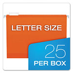 Pendaflex Extra Capacity Reinforced Hanging File Folders with Box Bottom, Letter Size, 1/5-Cut Tab, Orange, 25/Box view 5