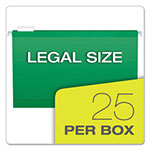Pendaflex Colored Reinforced Hanging Folders, Legal Size, 1/5-Cut Tab, Bright Green, 25/Box view 4