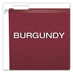 Pendaflex Colored Reinforced Hanging Folders, Legal Size, 1/5-Cut Tab, Burgundy, 25/Box view 2