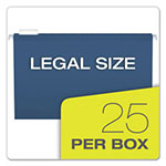 Pendaflex Colored Reinforced Hanging Folders, Legal Size, 1/5-Cut Tab, Navy, 25/Box view 4