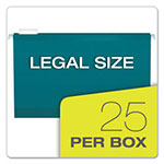 Pendaflex Colored Reinforced Hanging Folders, Legal Size, 1/5-Cut Tab, Teal, 25/Box view 4