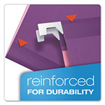 Pendaflex Colored Reinforced Hanging Folders, Legal Size, 1/5-Cut Tab, Violet, 25/Box view 1