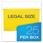 Pendaflex Extra Capacity Reinforced Hanging File Folders with Box Bottom, Legal Size, 1/5-Cut Tab, Yellow, 25/Box view 5
