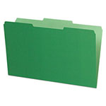 Pendaflex Interior File Folders, 1/3-Cut Tabs, Legal Size, Green, 100/Box view 1