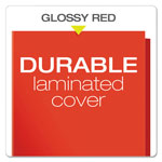 Oxford High Gloss Laminated Paperboard Folder, 100-Sheet Capacity, Red, 25/Box view 3